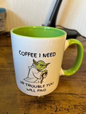 Yoda Coffee Mug "Coffee I Need or Trouble You Will Find"